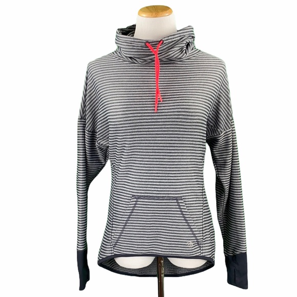 MPG Striped Funnel Neck Sweatshirt